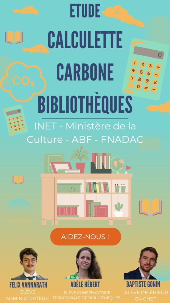 Etude calculette carbone bibliothèques - INET - Ministère de la Culture - ABF - FNADAC